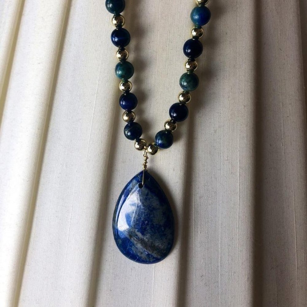 Lapis Lazuli pendant necklace 21"